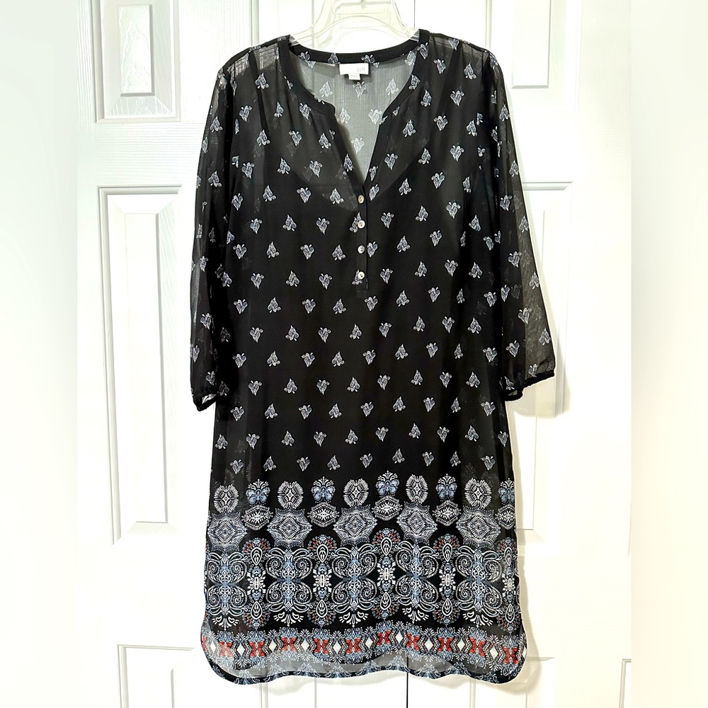 JJill sheer slip dress size M navy